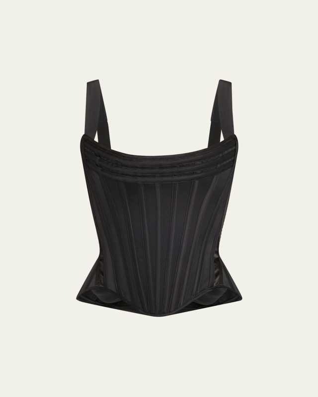 Seamed Scoop-Neck Corset Top